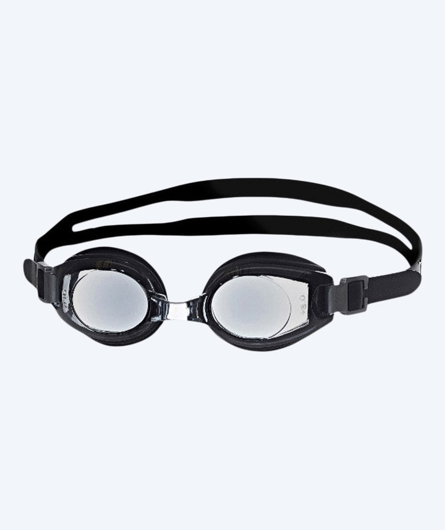 Primotec weitsichtige Schwimmbrille mit Sehstärke für Kinder (3-12) - (+1.0) bis (+8.0) - Schwarz (Smoke Scheiben)
