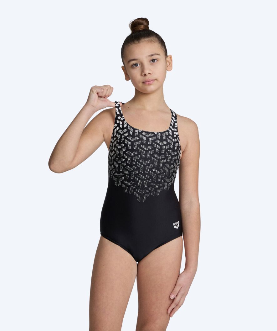 Arena Badeanzug für Mädchen - Kikko Pro V-Back - Schwarz