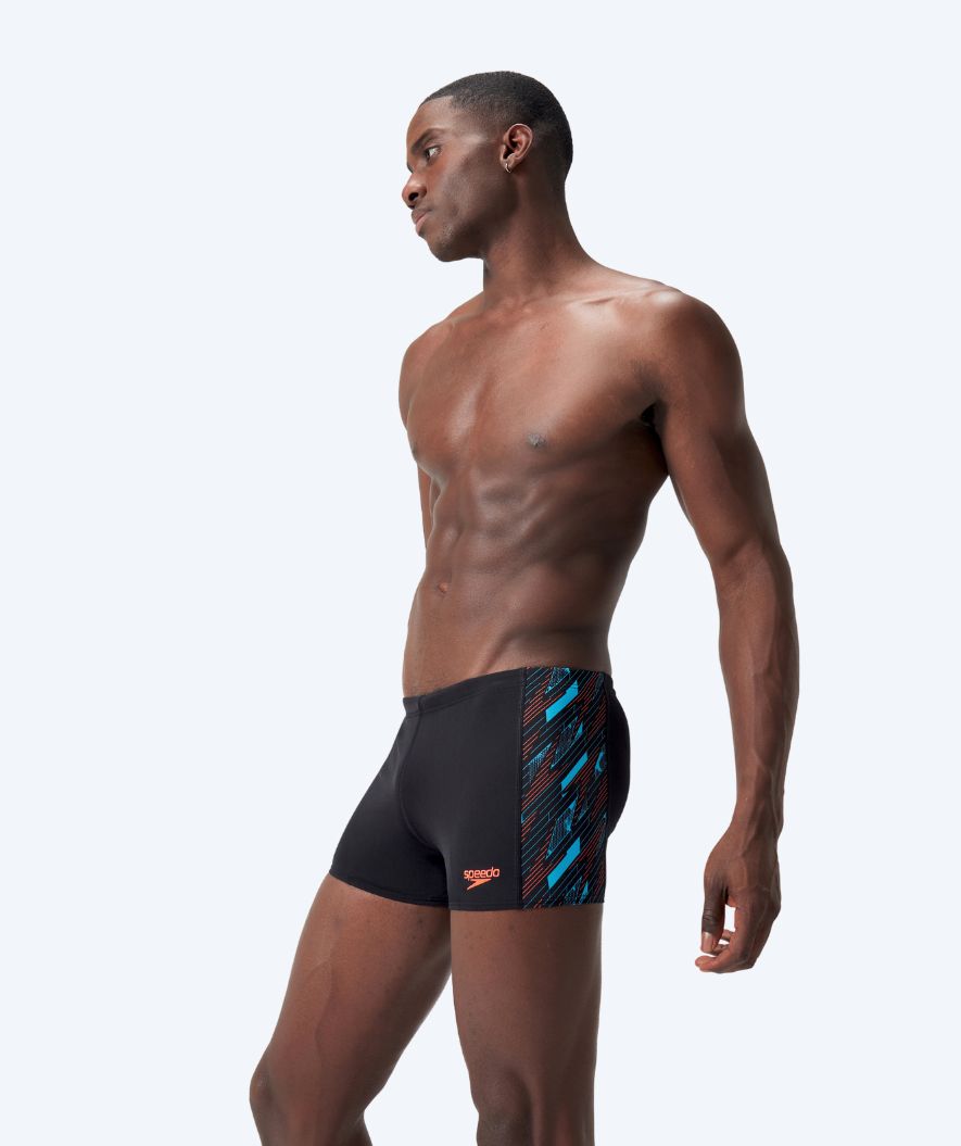Speedo Aquashorts für Herren - Hyperboom Panel - Schwarz/orange