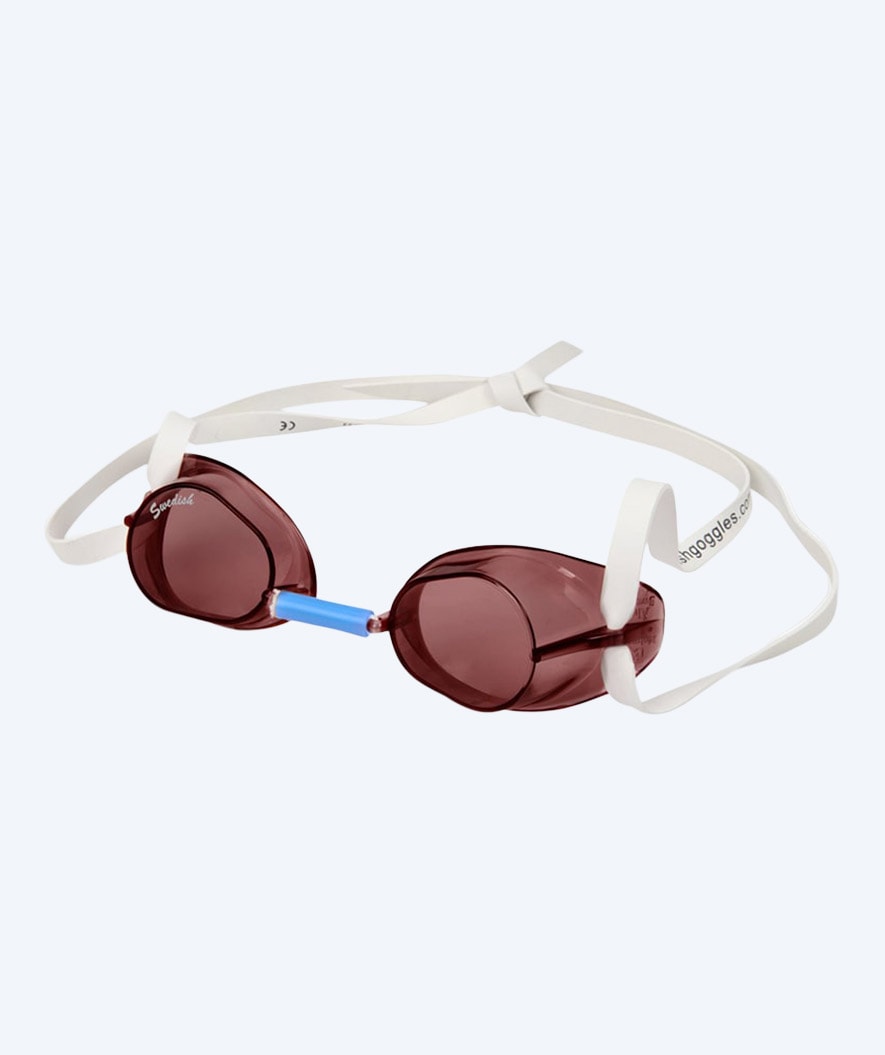 Malmsten Schwimmbrille fürs Training - Swedish Originals - Weiß (Smoke Scheiben)