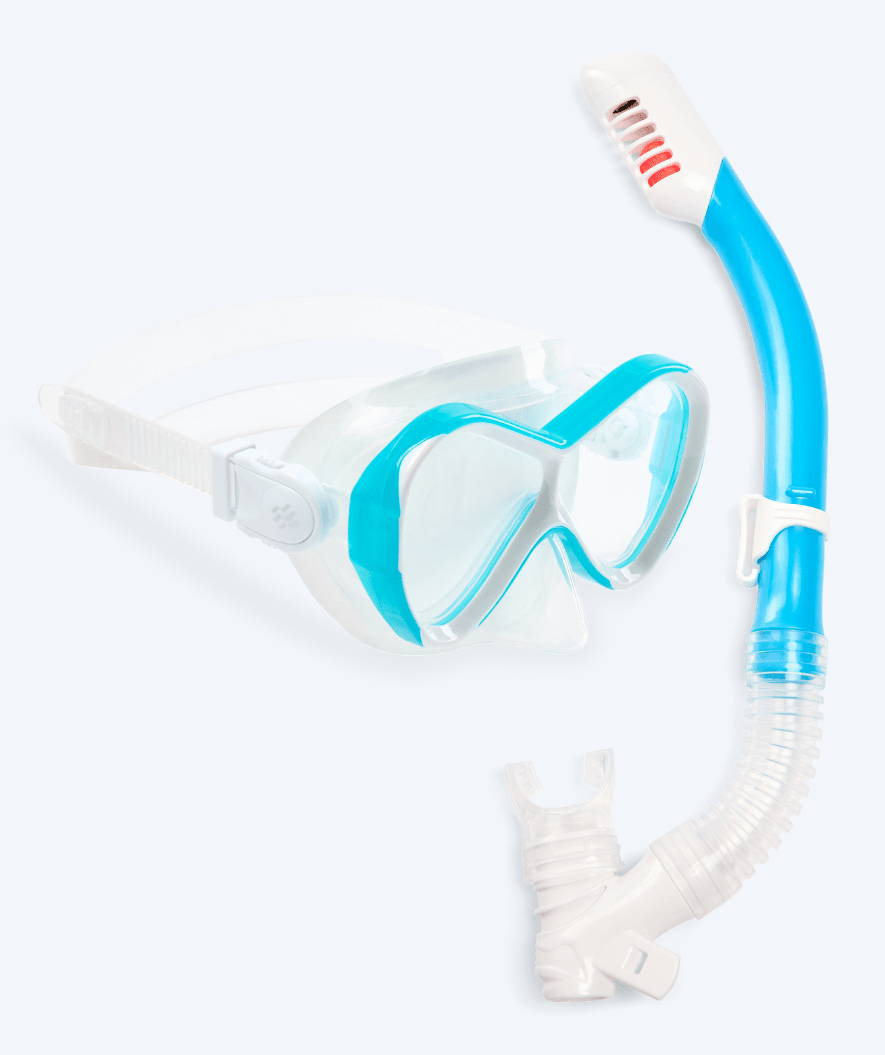 Watery Combo Schnorchelset für Kinder - Triton Full-Dry - Hellblau