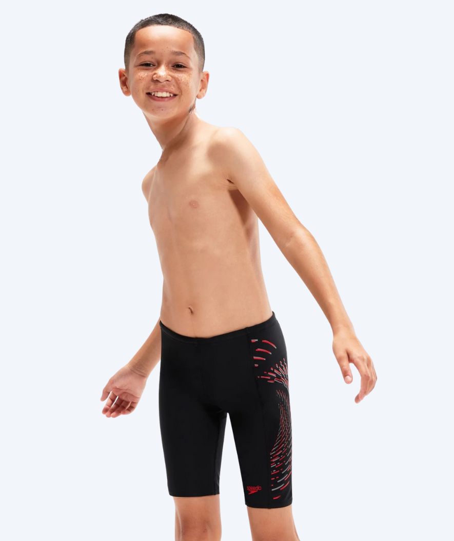Speedo lange Badehose für Jungen - Plastisol Placement - Schwarz