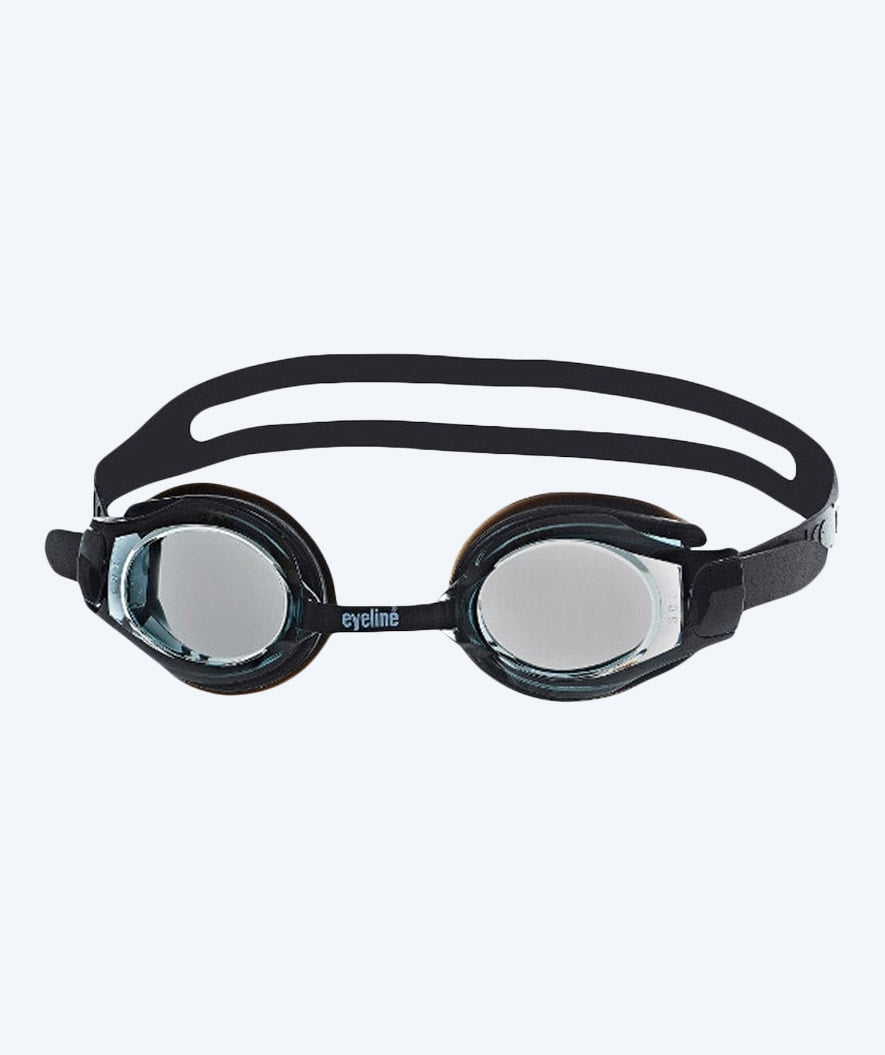 Eyeline kurzsichtige Schwimmbrille mit Sehstärke für Erwachsene - (-1.5) til (-10.0) - Schwarz (Smoke Scheiben)