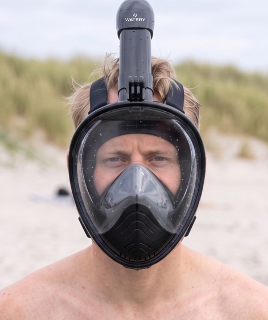 Watery Vollgesichtstauchmaske für Erwachsene - Oxygen - Schwarz