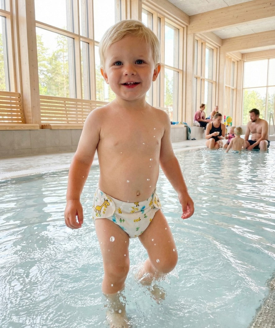 Watery Badewindel - Ondine - Weiß mit Print