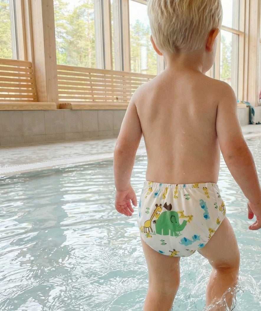 Watery Badewindel - Ondine - Weiß mit Print