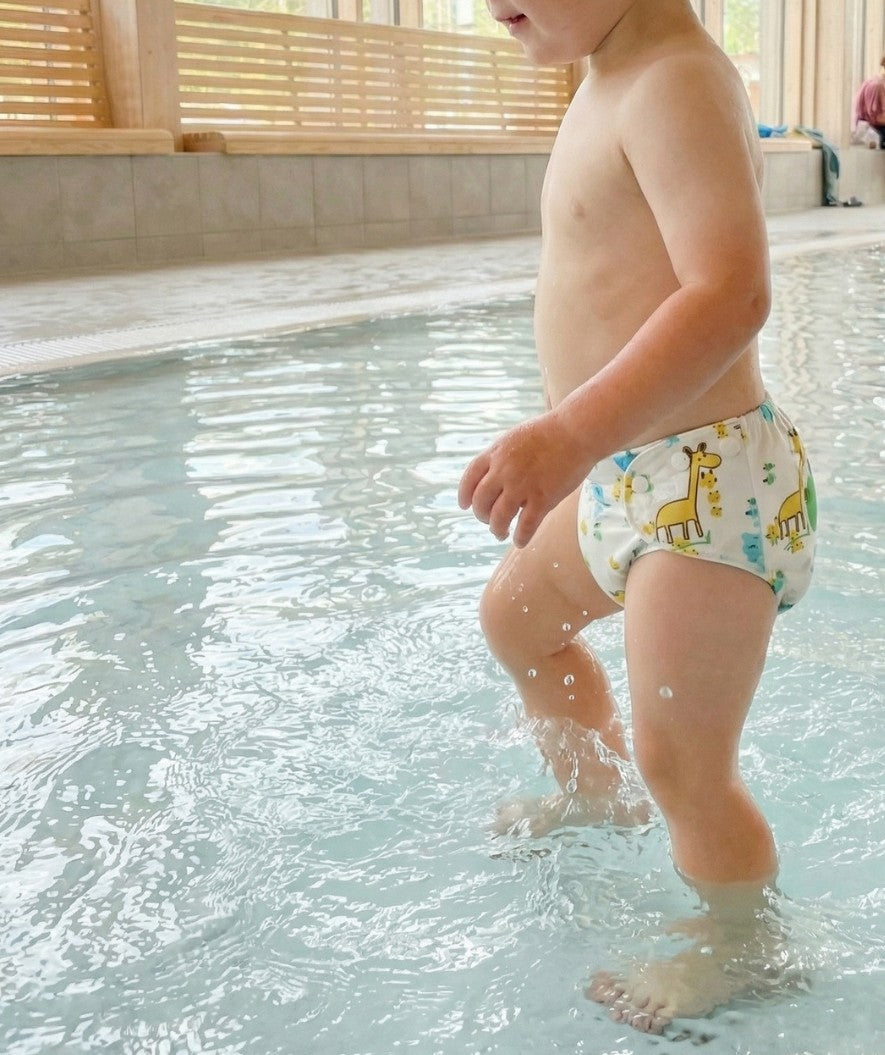 Watery Badewindel - Ondine - Weiß mit Print