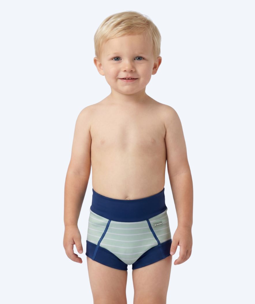 Watery Schwimmwindelhosen für Kinder - Neoprene Swim Nappy - Nordic Green Stripes