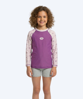 Watery UV Shirt für Kinder - Brandman Langarm Rashguard - Rosa/Lila