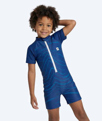 Watery UV Anzug für Kinder - Fjord Kurzarm Rashguard - Dunkelblau