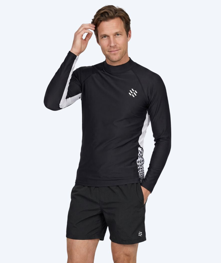 Watery UV Shirt für Herren - Scylla Langarm Rashguard - Schwarz/Weiss