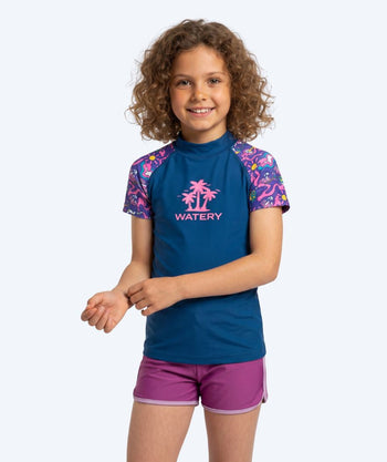 Watery UV Shirt für Kinder - Osiris Kurzarm Rashguard - Mehrfarbig/Donkerblau