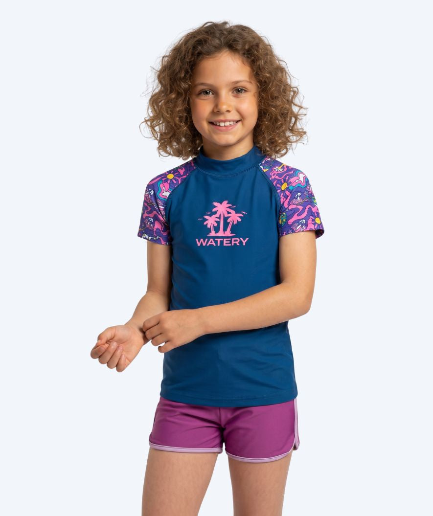 Watery UV Shirt für Kinder - Osiris Kurzarm Rashguard - Mehrfarbig/Dunkelblau