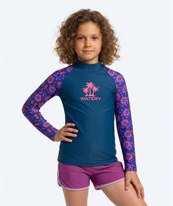 Watery UV Shirt für Kinder - Osiris Langarm Rashguard - Lila/Dunkelblau