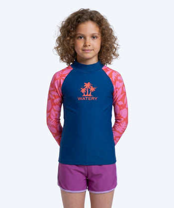 Watery UV Shirt für Kinder - Osiris Langarm Rashguard - Rosa/Dunkelblau