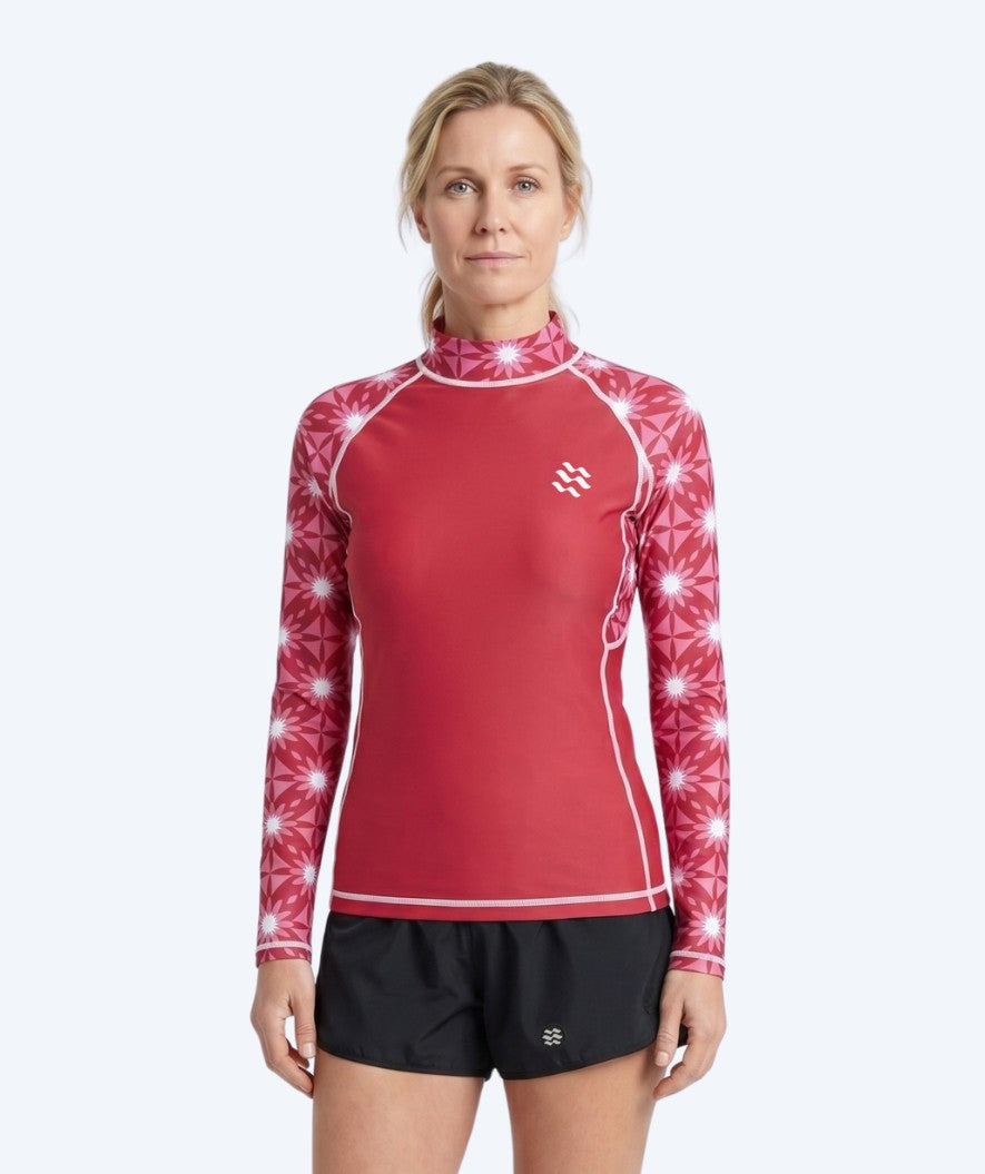 Watery UV Shirt für Damen - Aiko Langarm Rashguard - Rosa/Dunkelrot