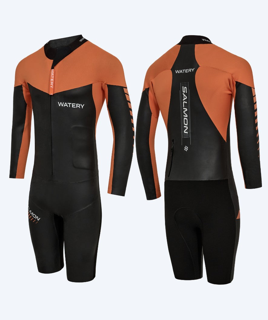 Watery Neoprenanzug für Herren - Salmon Swimrun - Schwarz/Orange
