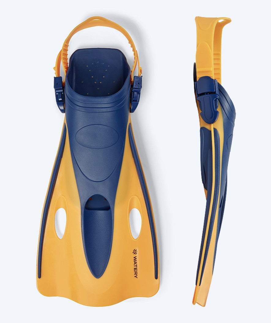 Watery Taucherflossen für Erwachsene - Launch - Dunkelblau/Orange