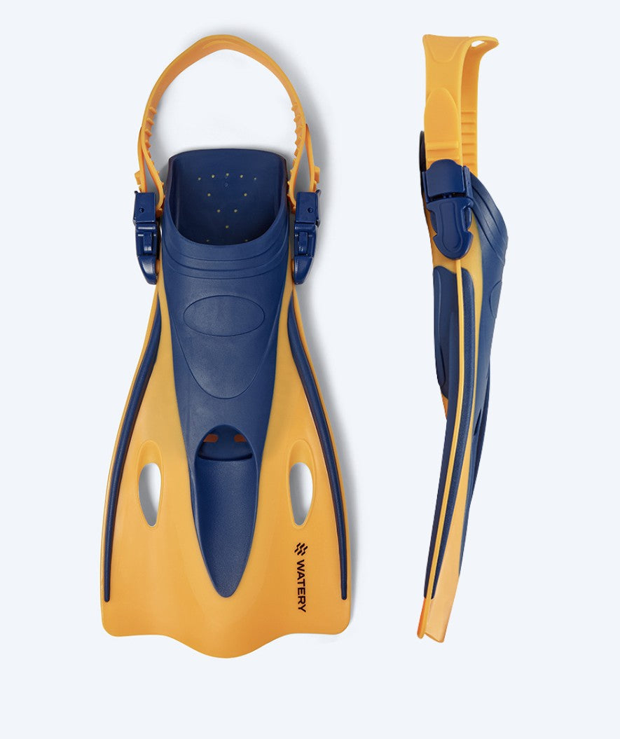 Watery Taucherflossen für Kinder - Launch - Dunkelblau/Orange