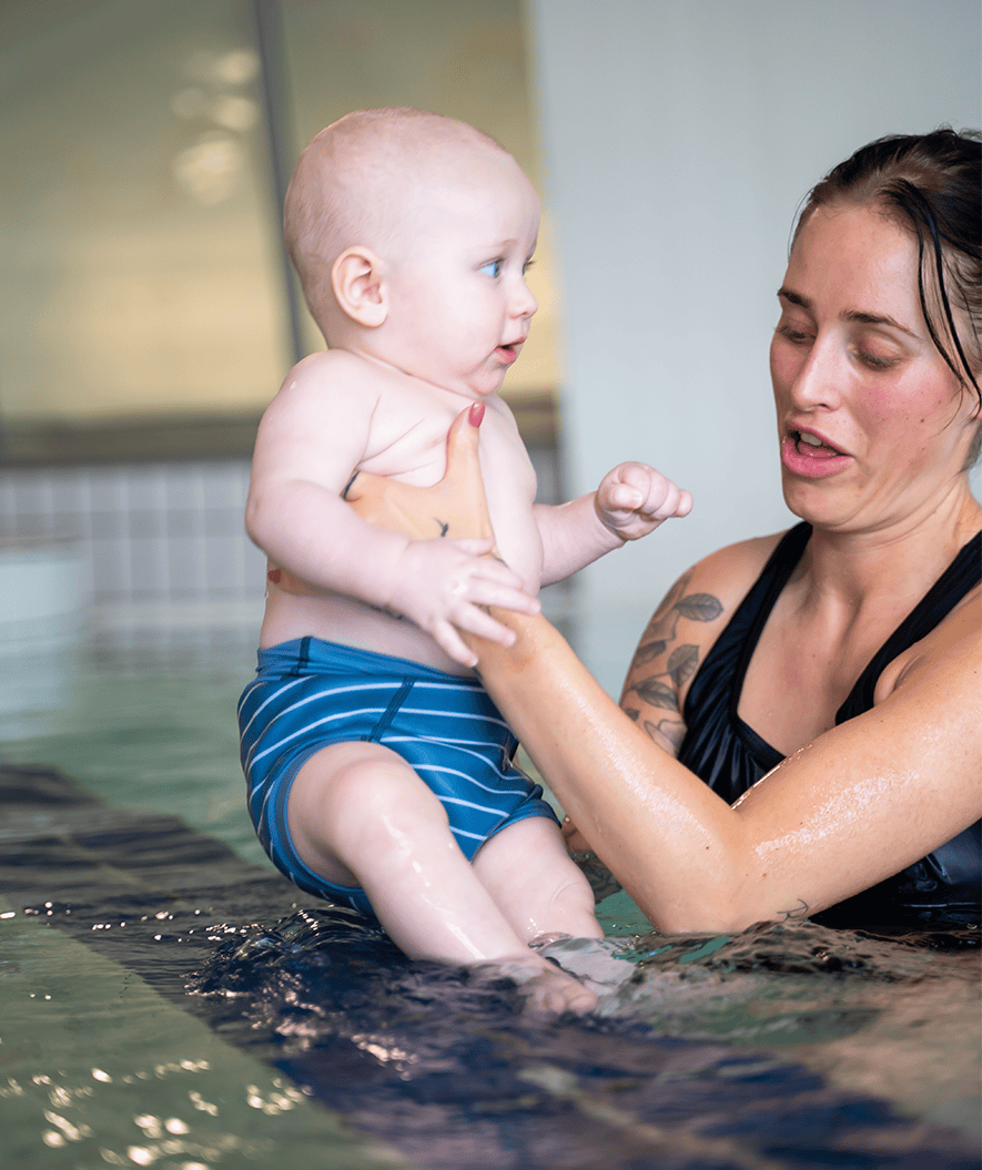 Watery Badehose für Kinder - Neopren Schwimmwindel - Purple Stripes