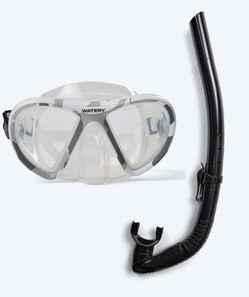 Watery Combo Schnorchelset für Erwachsene (Ab 15 Jahren) - Rudder Camo/Itzel - Klar/schwarz