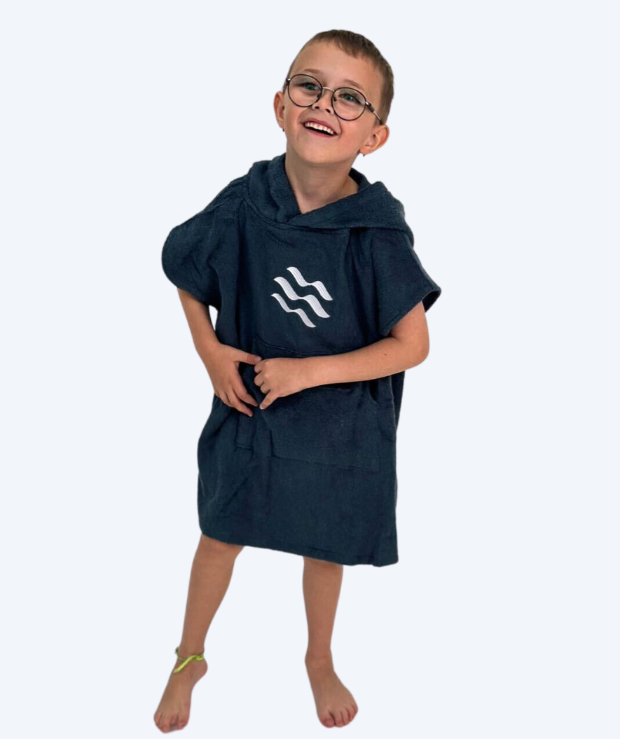 Watery Badeponcho für Kinder (1-6) - Baumwolle - Dunkelblau