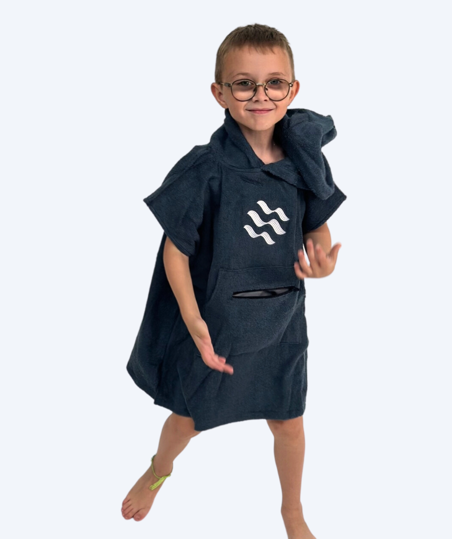 Watery badeponcho für Kinder - Baumwolle - Dunkelblau