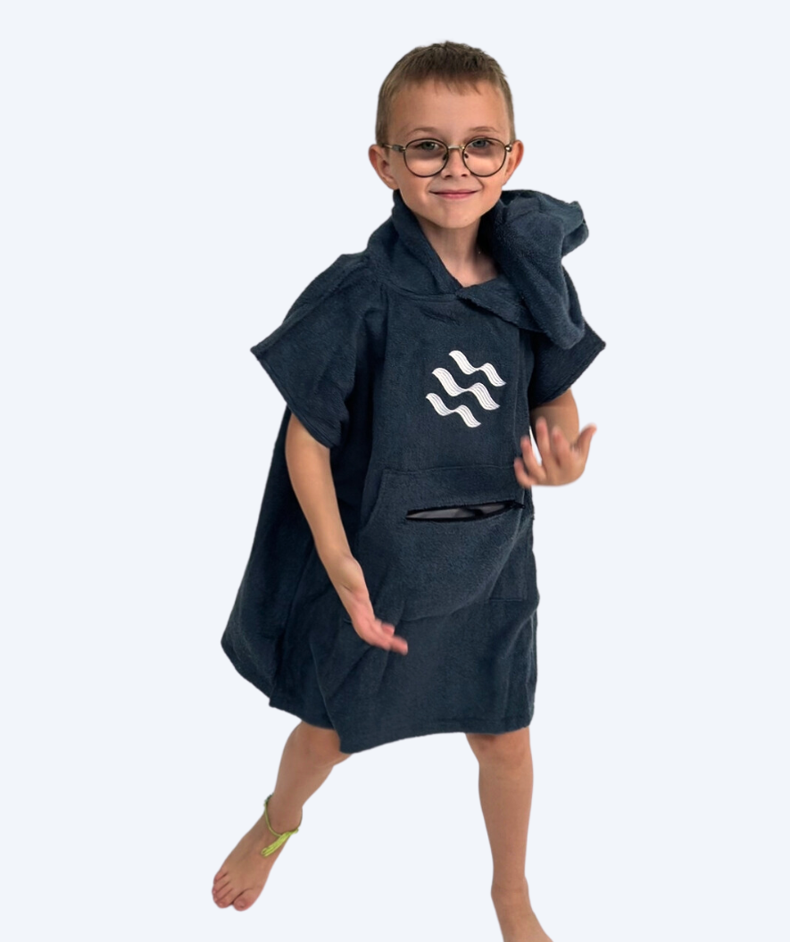 Watery Badeponcho für Kinder (1-6) - Baumwolle - Dunkelblau