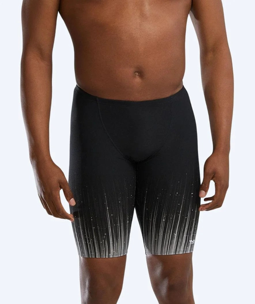 TYR lange Badehose für Herren - Durafast Elite Speedwarp - Schwarz/Weiss