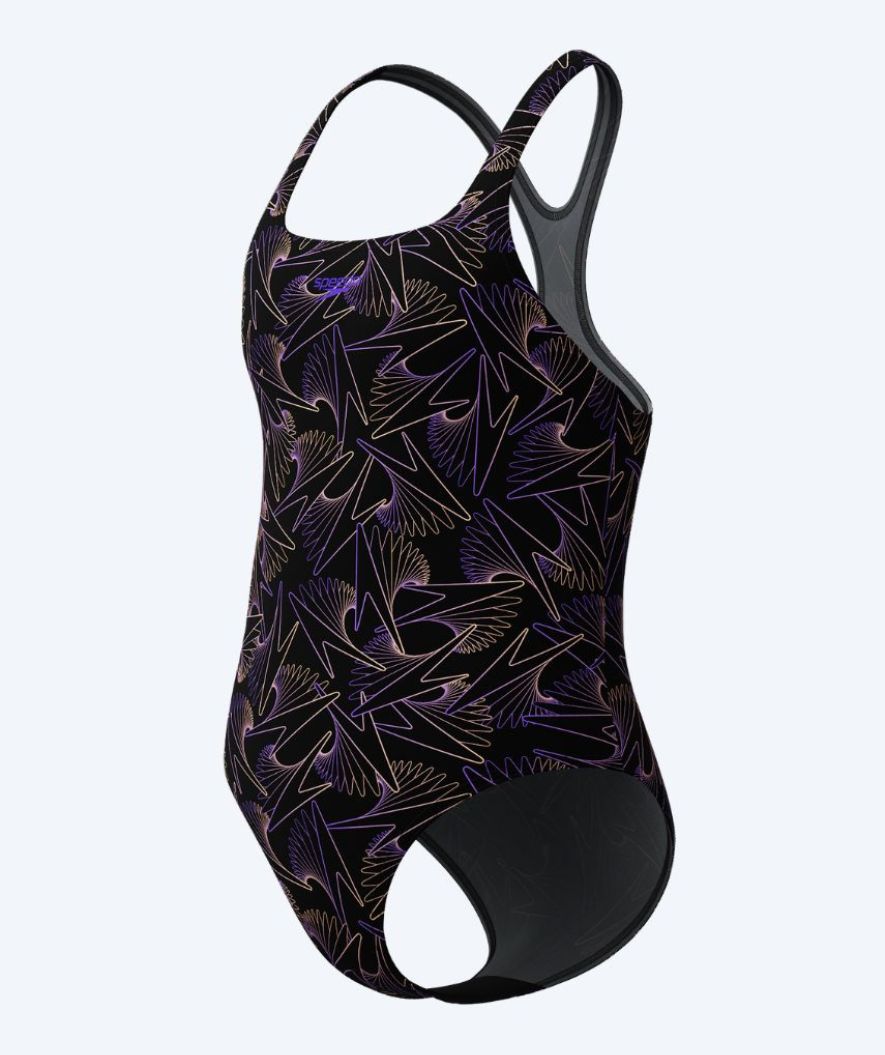 Speedo Badeanzug für Mädchen - Hyperboom Allover Medalist - Schwarz/Lila