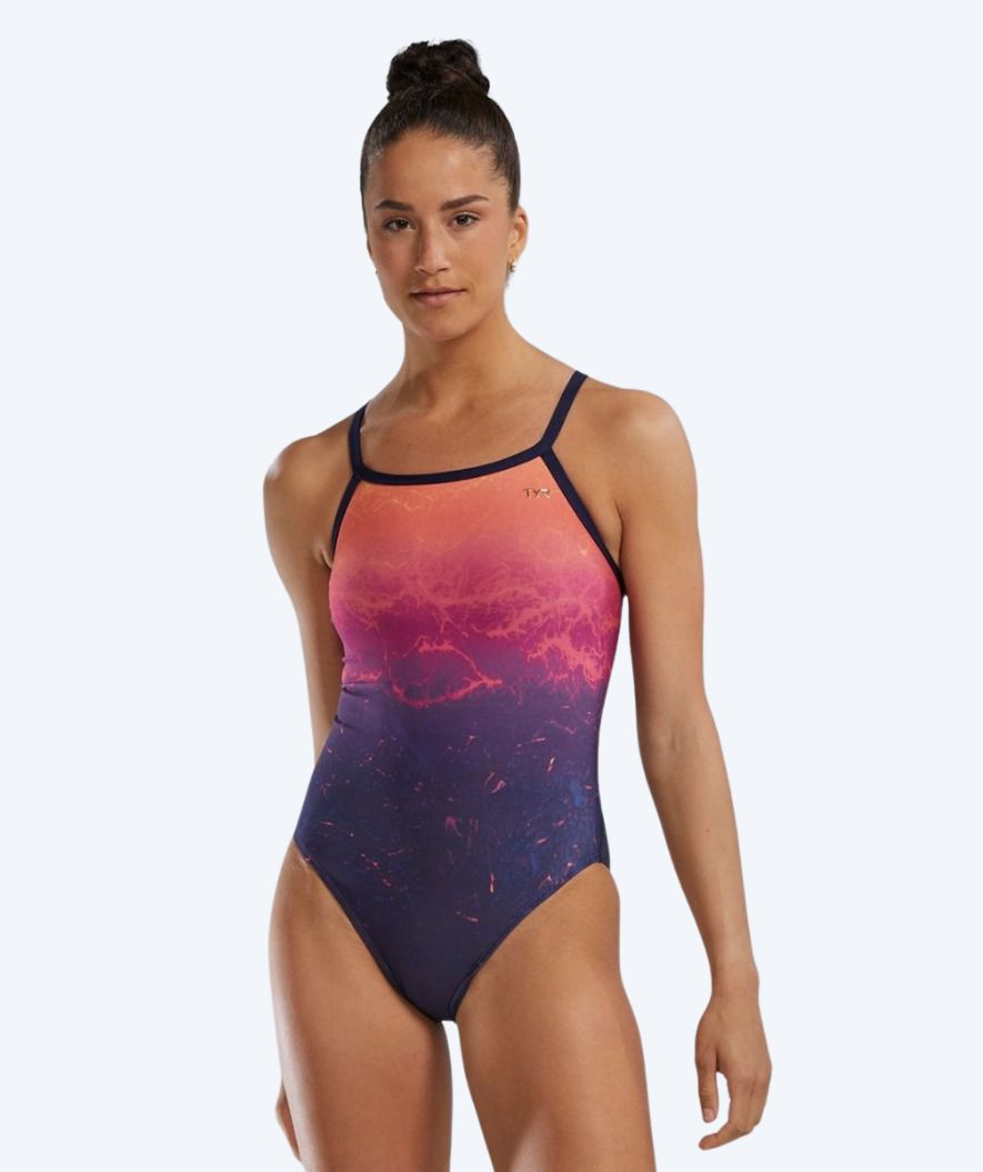 TYR Badeanzug für Damen - Durafast Elite Cut - Donkerblau/mehrfarbig
