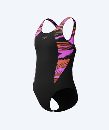 Speedo Badeanzug für Mädchen - Hyperboom Splice Muscleback - Schwarz/rosa