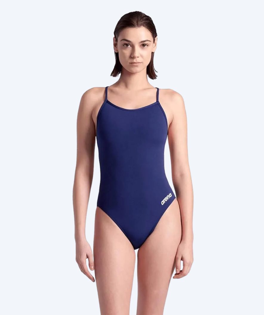 Arena Badeanzug für Damen - Solid Lace Back - Dunkelblau