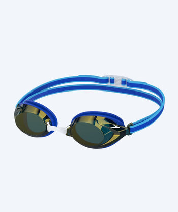 Speedo Wettkampf Schwimmbrille für Kinder (6-14) - Vanquisher 3.0 Mirrored - Blau/Gold