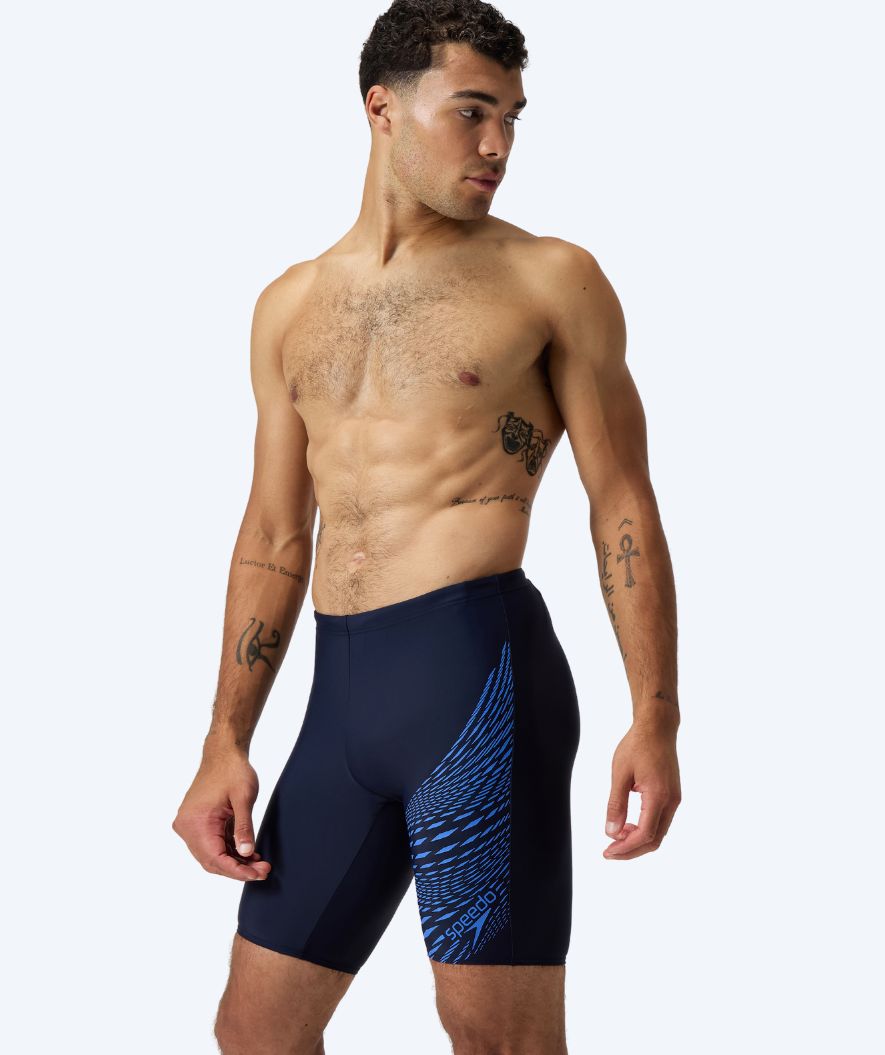 Speedo lange badebukser til mænd - Medley Logo - Mørkeblå/lyseblå