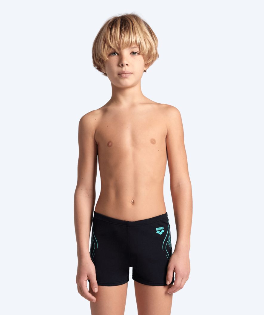 Arena quadratische Badehose für Jungen - Reflecting - Schwarz/hellblau