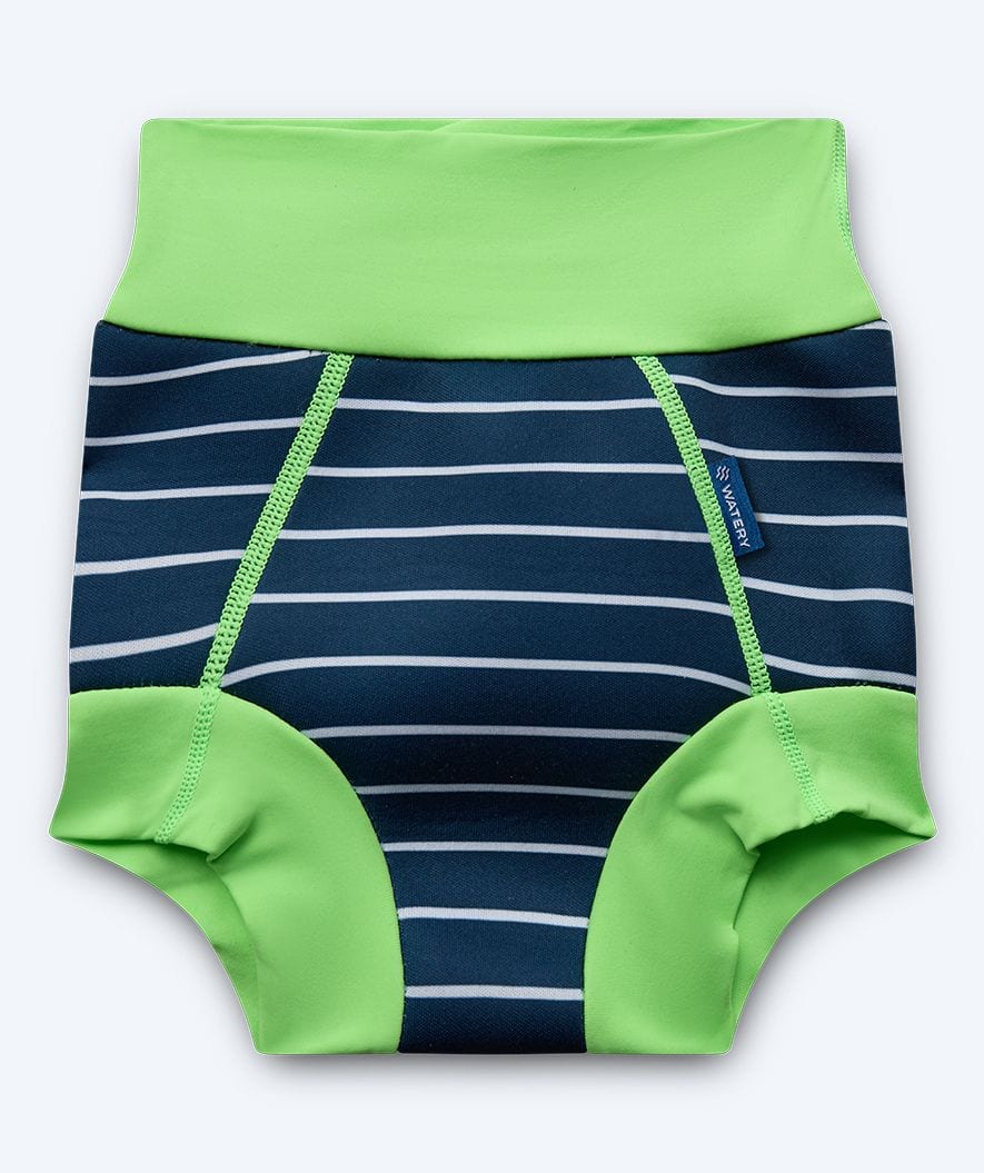 Watery Windelbadehose für Kinder - Neopren Swim Nappy - Green Stripes