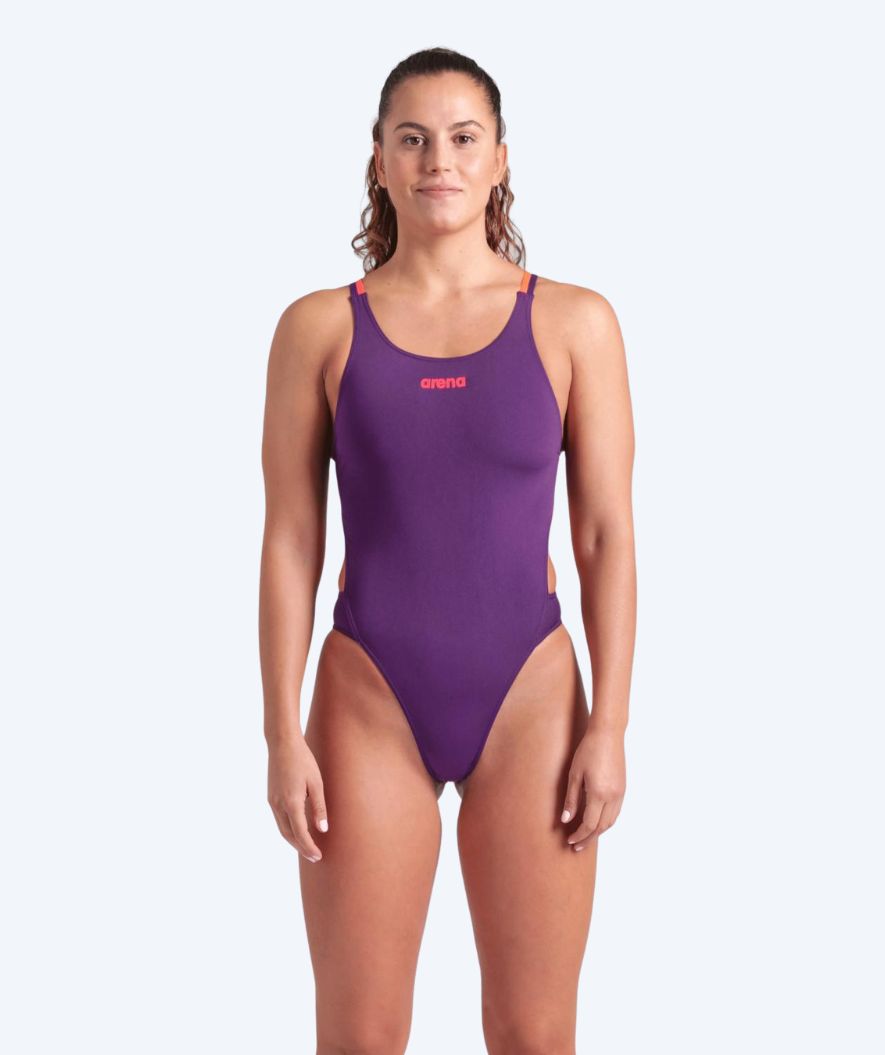 Arena Badeanzug für Damen - Tech Mehrfarbig Solid - Lila/Orange