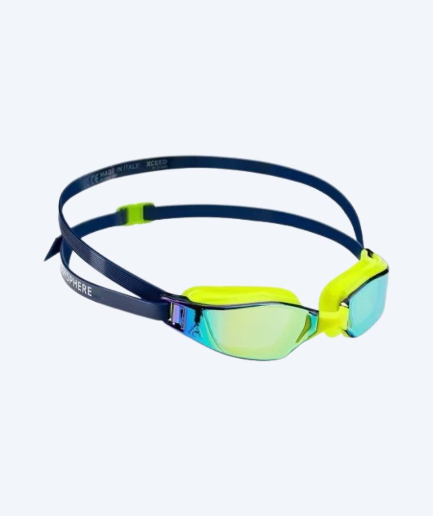 Aquasphere Wettkampf-Schwimbrille - Xceed A1 - Gelb/donkerblau (Mirror linse)