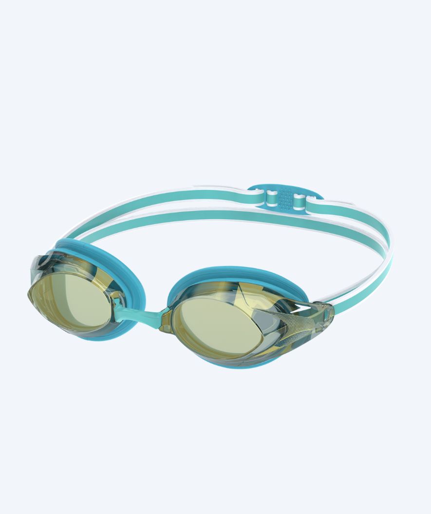 Speedo Elite Schwimmbrillen für Damen - Vanquisher 3.0 Mirrored - Türkis/Gold