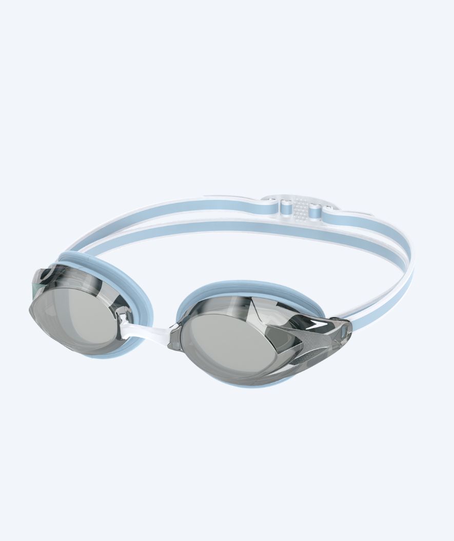 Speedo Elite Schwimmbrillen für Damen - Vanquisher 3.0 Mirrored - Hellblau/Silber