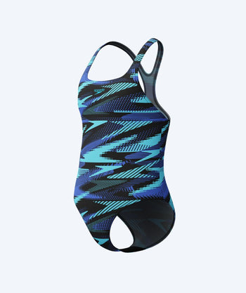 Speedo Badeanzug für Mädchen - Hyperboom Allover Medalist - Schwarz/Hellblau