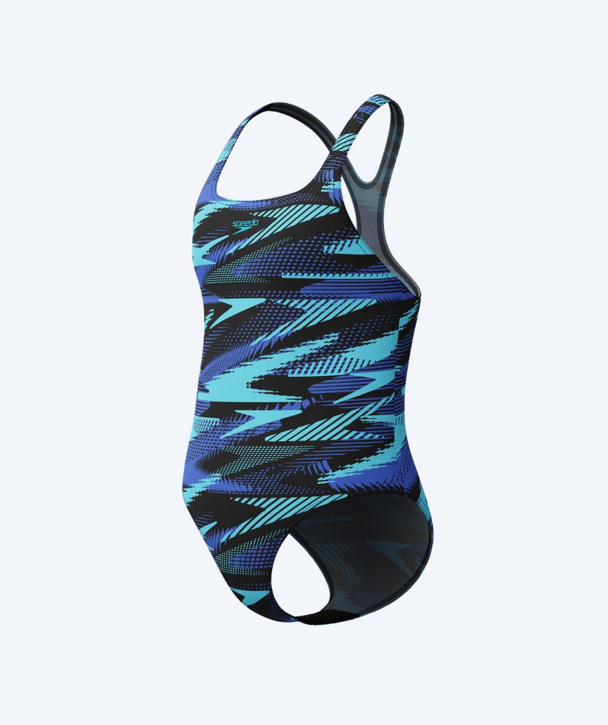 Speedo Badeanzug für Mädchen - Hyperboom Allover Medalist - Schwarz/Hellblau