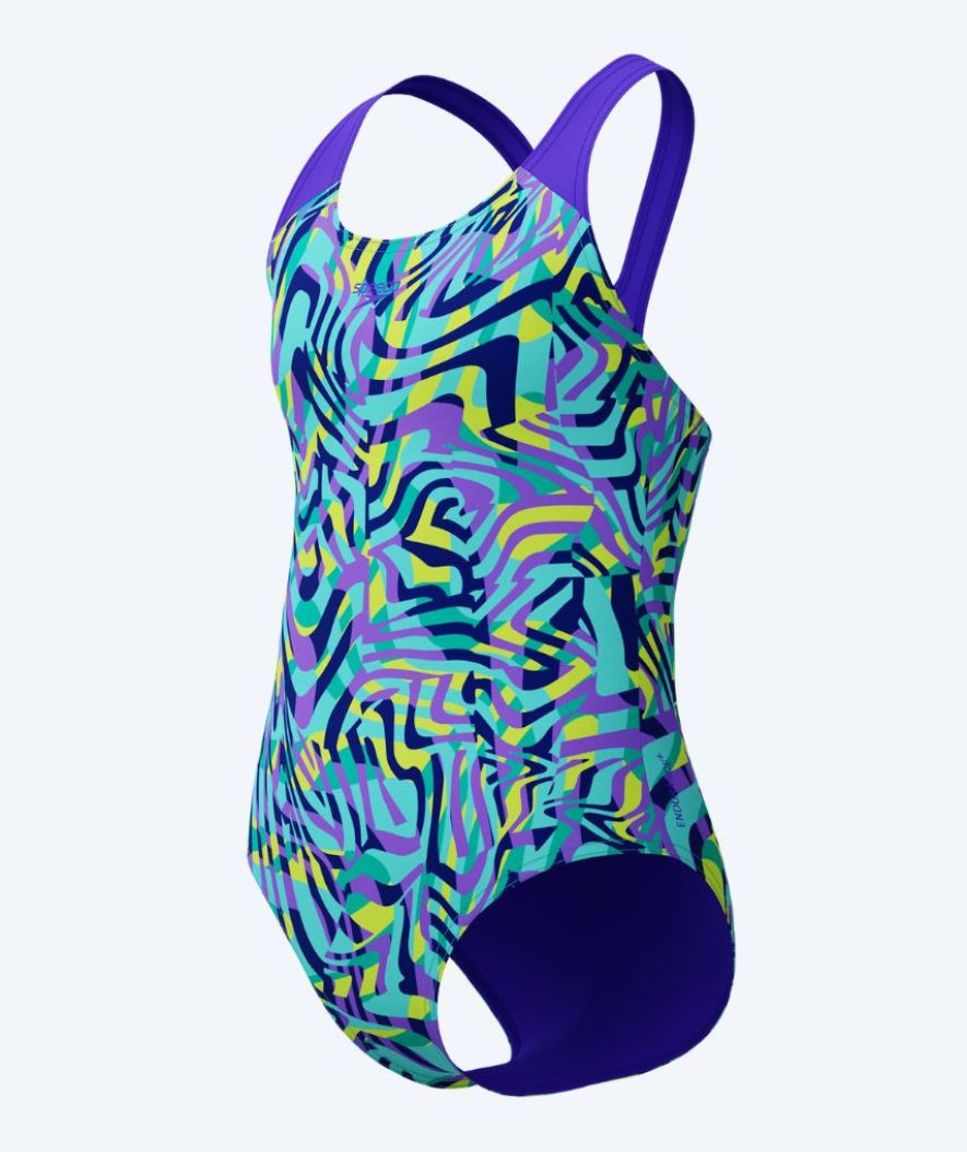 Speedo Badeanzug für Mädchen - Allover Digital Splashback - Lila/türkis