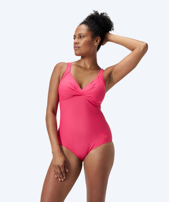 Speedo Badeanzug mit Einlagen für Damen - Shaping Cross Knot - Hellrosa