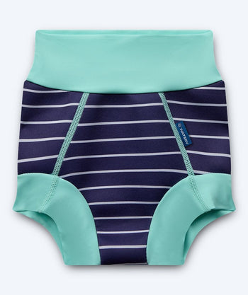 Watery Windelbadehose für Kinder - Neopren Swim Nappy - Turquoise Stripes