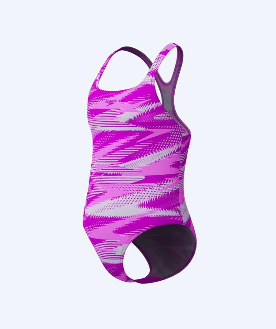 Speedo Badeanzug für Mädchen - Hyperboom Allover Medalist - Hellrosa/Lila