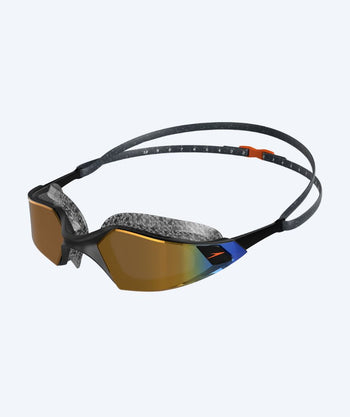 Speedo Freiwasser Schwimmbrille - AquaPulse Pro - Schwarz/Gold (Mirror Scheiben)