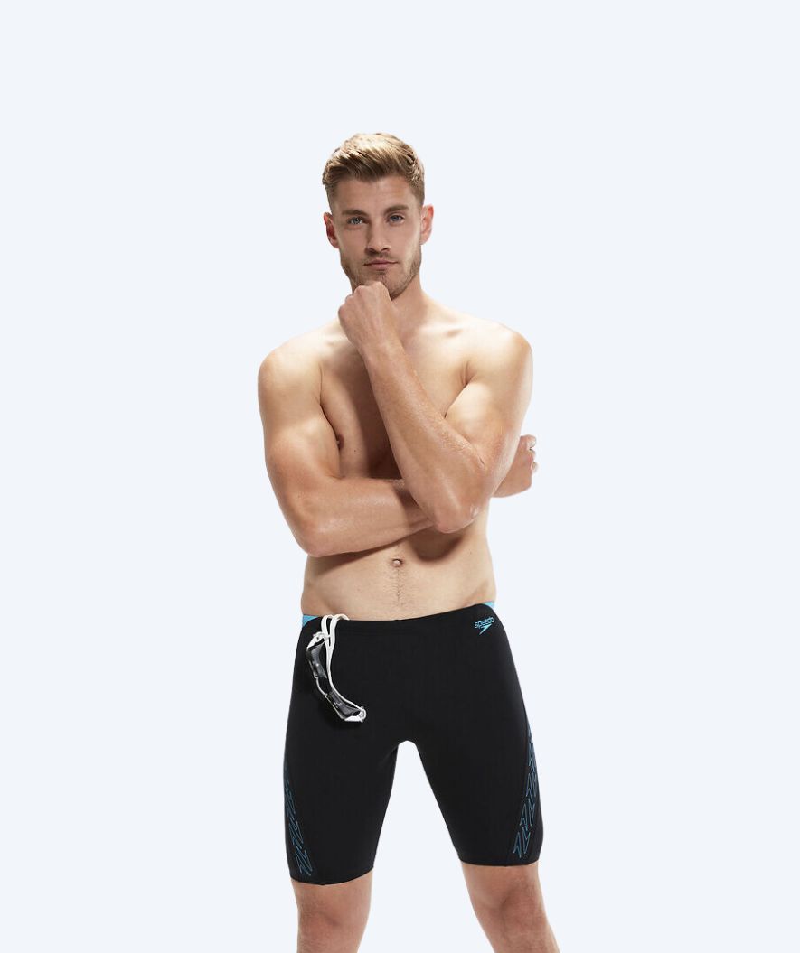 Speedo lange Badehose für Herren - Hyperboom Splice - Schwarz/blau