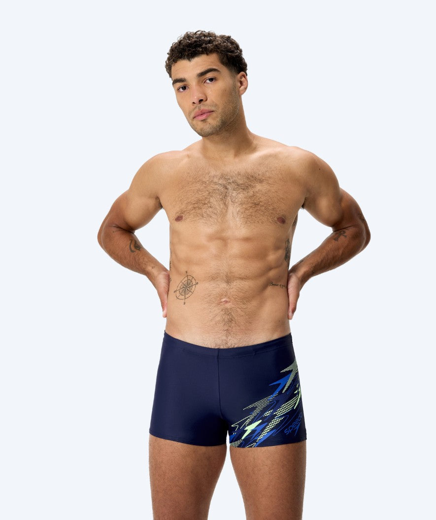 Speedo Aquashorts für Herren - Medley Logo - Donkerblau/Grün